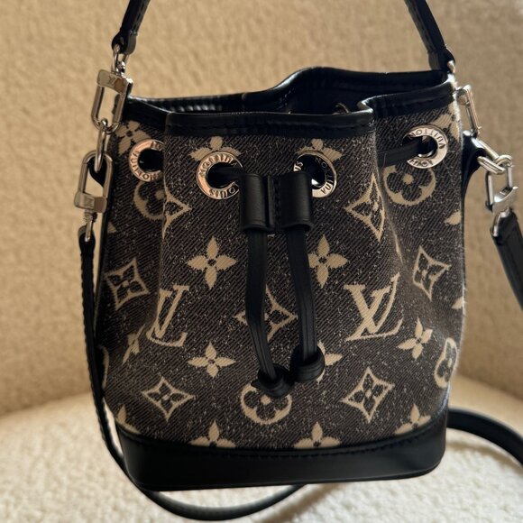 Louis Vuitton Noe NM Handbag Monogram Denim Nano - Picture 1 of 6